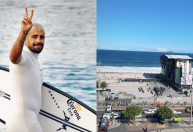 Pedro Scooby se hospeda no hotel de Lady Gaga e mostra vista do palco