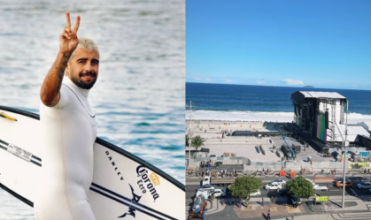 Pedro Scooby se hospeda no hotel de Lady Gaga e mostra vista do palco