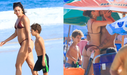 Sophie Charlotte curte final de semana na praia ao lado de Xamã