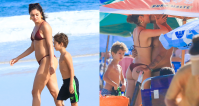 Sophie Charlotte curte final de semana na praia ao lado de Xamã