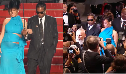 Gravidíssima, Rihanna acompanha A$AP Rocky em sua estreia em Cannes