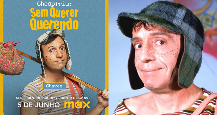 Pablo Cruz vive Roberto Bolaños na série "Chespirito: Sem Querer Querendo" • Reprodução/HBO Max/Televisa