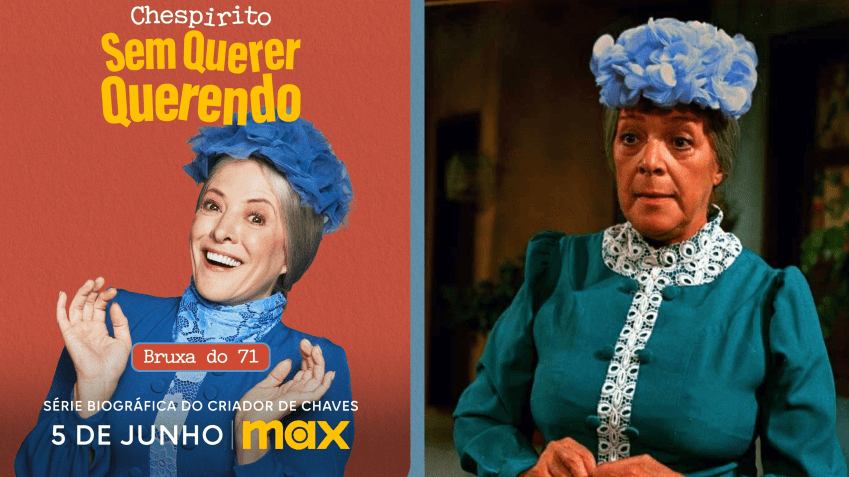 Dona Clotilde, mais conhecida como a Bruxa do 71, em "Chaves" • Reprodução/HBO Max/Televisa