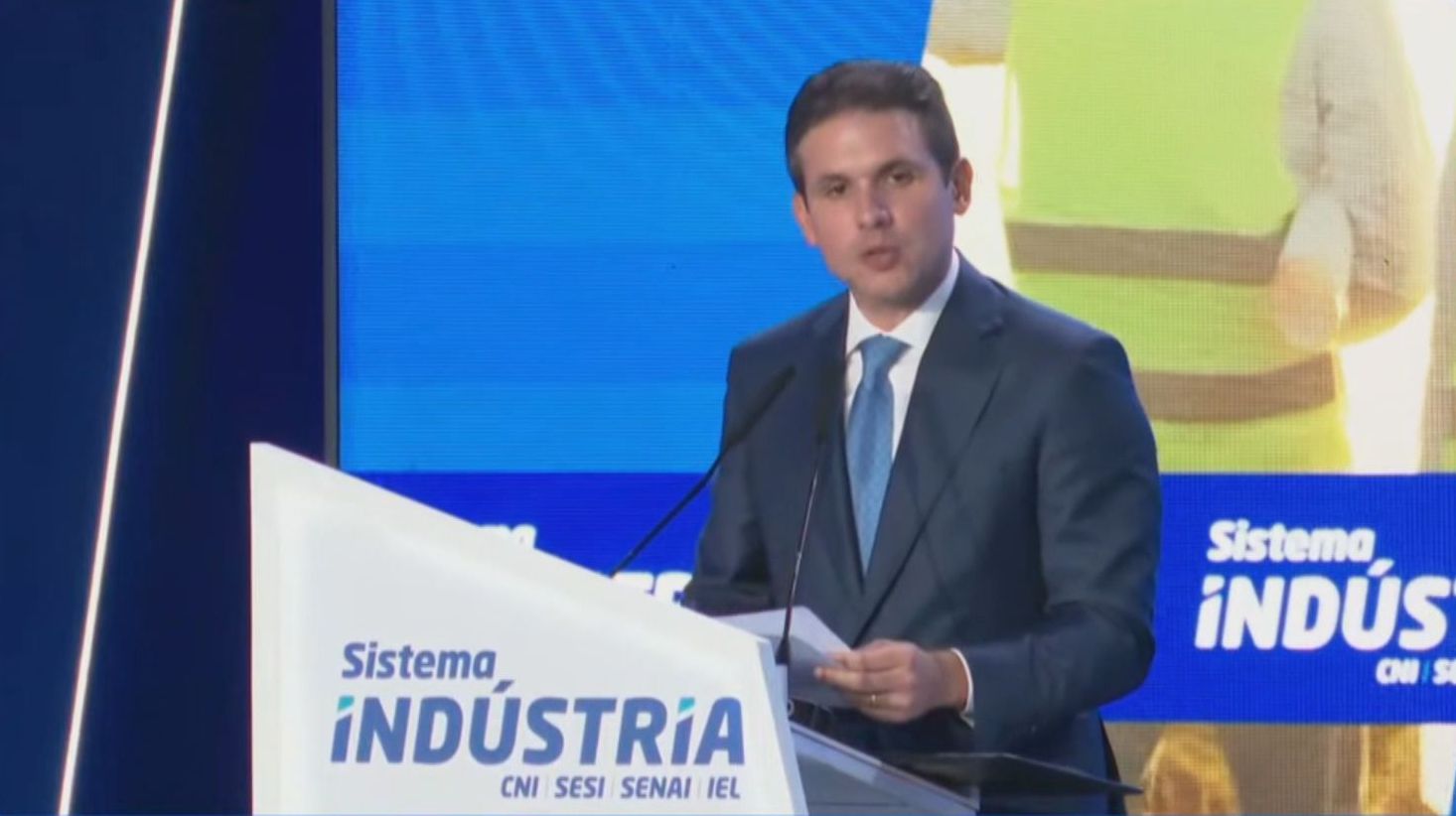 Presidente da Câmara dos Deputados, Hugo Motta (Republicanos-PB), em evento da Confederação Nacional da Indústria, em Brasília