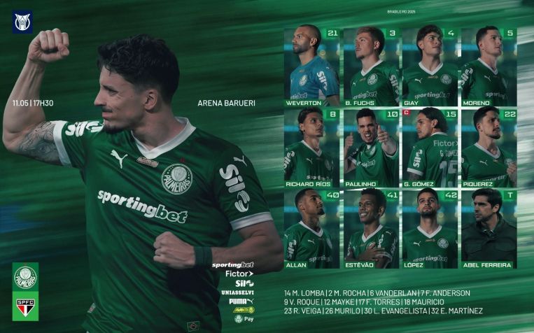 Abel escalou Palmeiras para o clássico • Foto: Reprodução