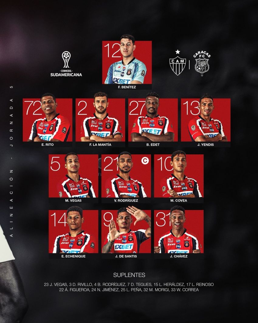 Time venezuelano está pronto para a partida • Foto: @Caracas_FC