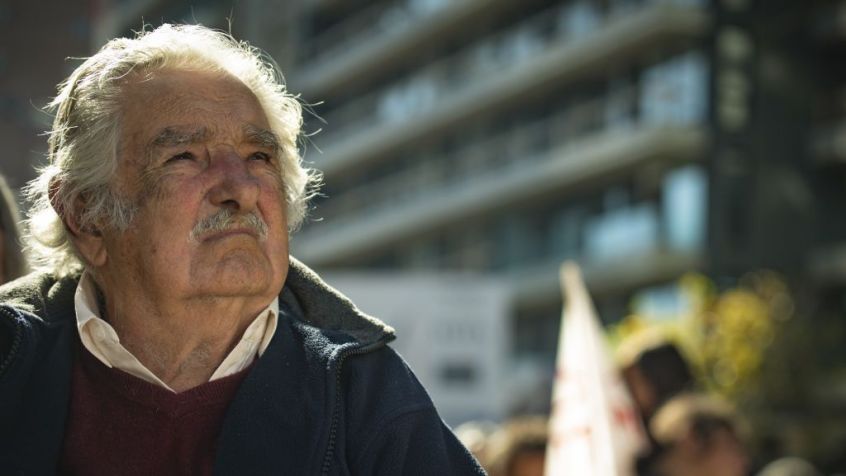 Pepe Mujica, ex-presidente do Uruguai, comparece ao evento do Dia Internacional dos Trabalhadores no Uruguai, em 1º de maio de 2022 • Carlos Lebrato/Agência Anadolu via Getty Images