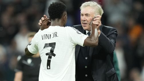 Vinicius Júnior e Carlo Ancelotti