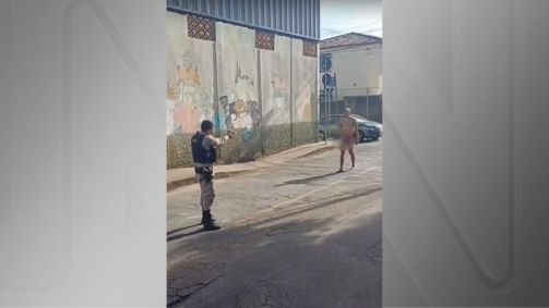 Polícia precisou usar arma de choque para conter o indivíduo