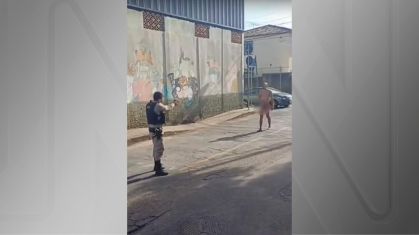Polícia precisou usar arma de choque para conter o indivíduo