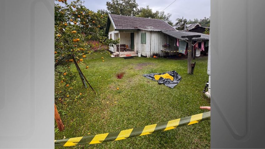 Casa onde ocorreu o crime, no interior do Rio Grande do Sul • Reprodução