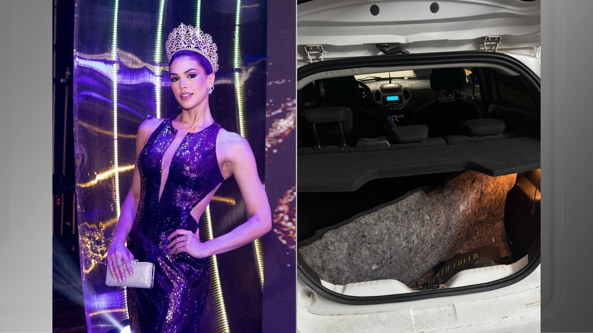 Modelo Morgana Carlos teve o carro invadido em Fortaleza; coroa foi furtada