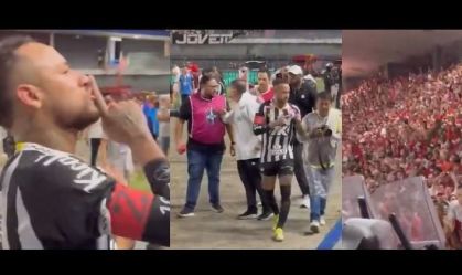 Neymar é xingado pela torcida do CRB e rebate com gesto
