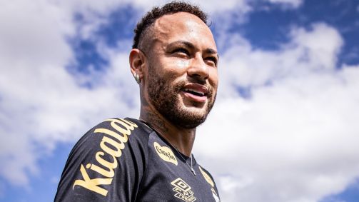 Neymar em treino pelo Santos