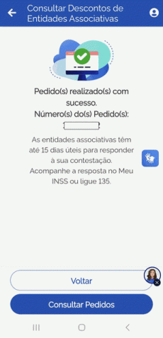Tela no aplicativo Meu INSS • Reprodução gov.br
