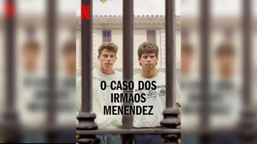 Pôster do documentário da Netflix sobre os irmãos Menendez. • Reprodução/Netflix