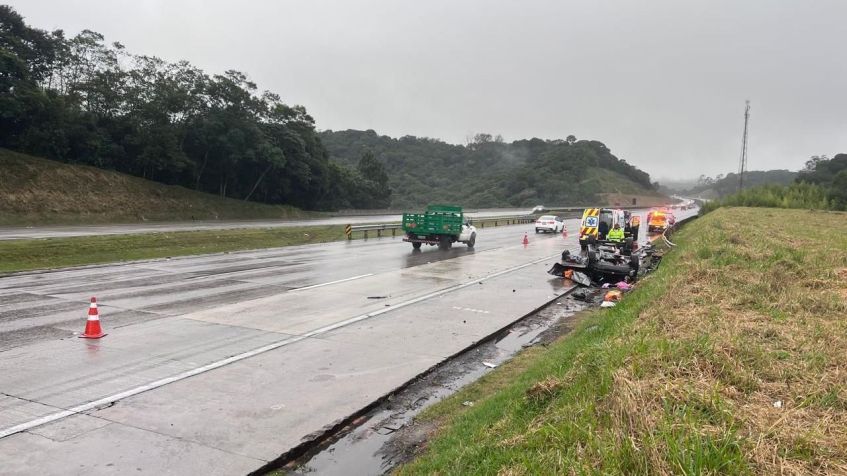 Acidente ocorreu no km 80 do Rodoanel, em São Bernardo do Campo (SP) • Reprodução