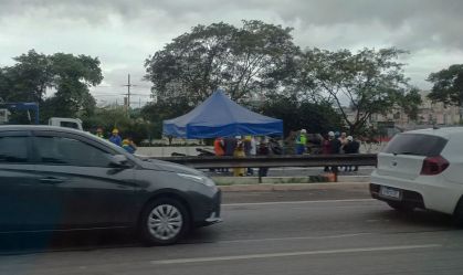 Cratera reabre na Marginal Tietê (SP) no mesmo ponto de um mês atrás