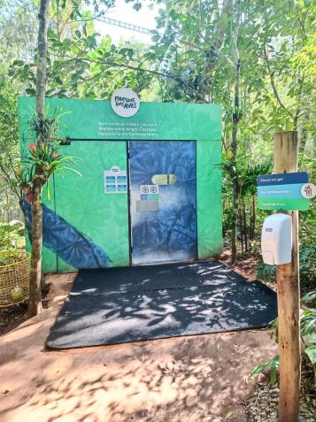 Barreira sanitária instalada no Parque das Aves, em Foz do Iguaçu • Divulgação