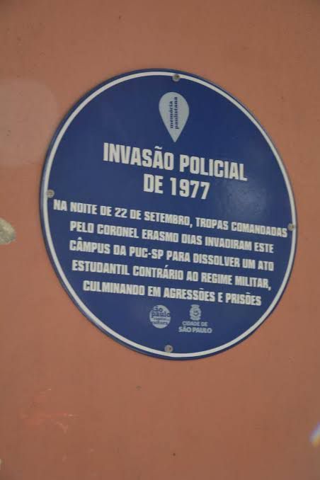 Memorial instalado na PUC-SP para lembrar o dia da invasão policial durante ditadura militar • Divulgação