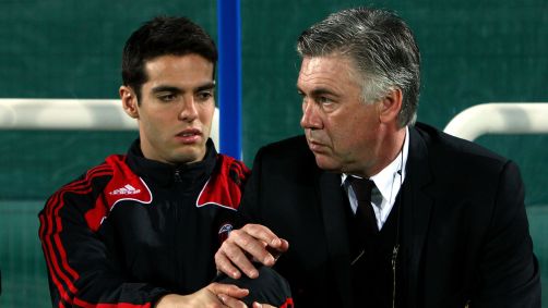 Ancelotti foi treinador de Kaká no Milan