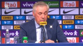 Carlo Ancelotti sendo apresentado pela CBF como novo técnico da Seleção