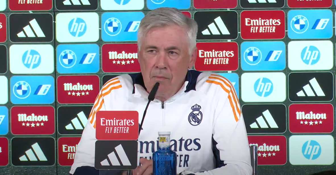 Ancelotti em coletiva de imprensa nesta terça-feira (13)