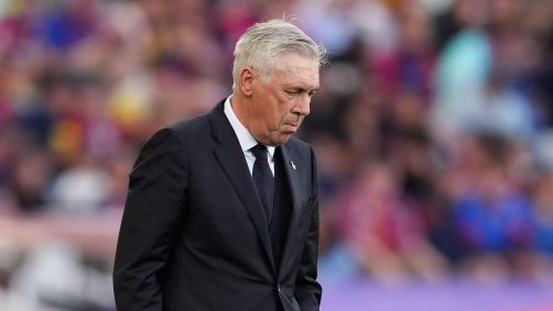 Carlo Ancelotti, técnico do Real Madrid, em clássico contra o Barcelona