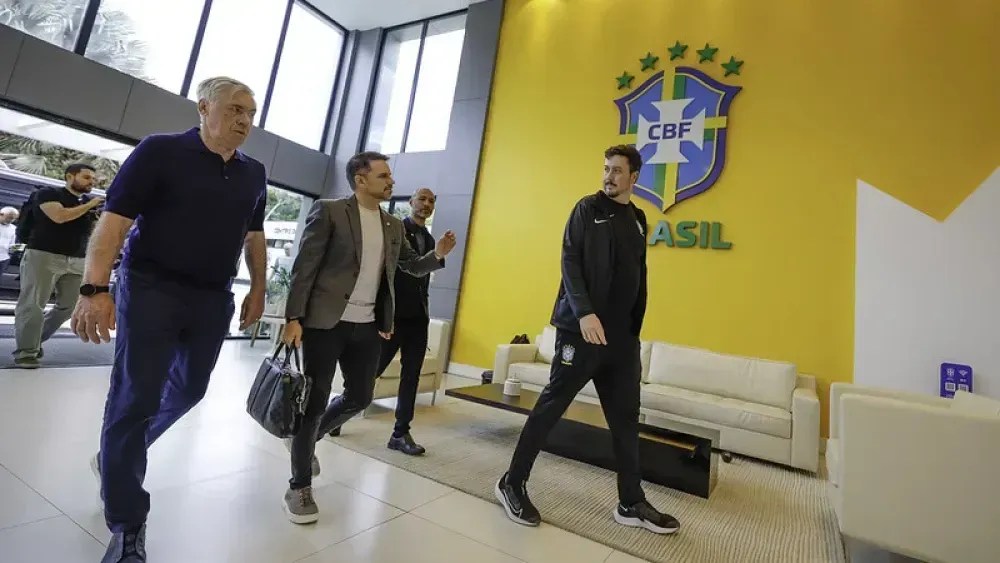 Ancelotti conheceu a Granja Comary nesta quarta-feira (28)