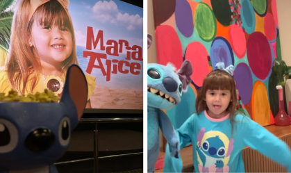 Filha de Virginia e Zé Felipe ganha festa no cinema tema "Lilo & Stitch"