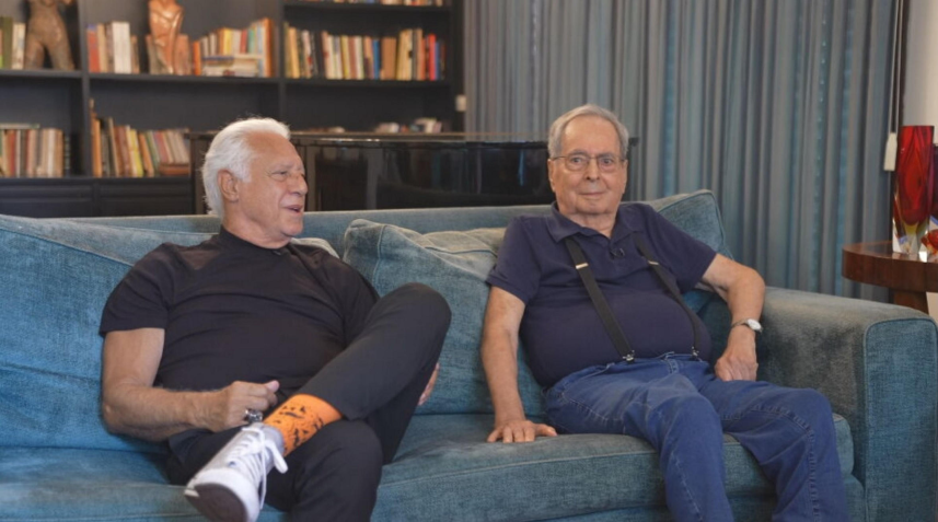 Antônio Fagundes e Benedito Ruy Barbosa participam de Globo Rural especial em homenagem aos 60 anos da TV Globo. Os dois trabalharam juntos em "O Rei do Gado" • Globo/ Divulgação