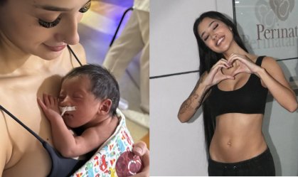 Bia Miranda mostra novas fotos da filha com Gato Preto na UTI