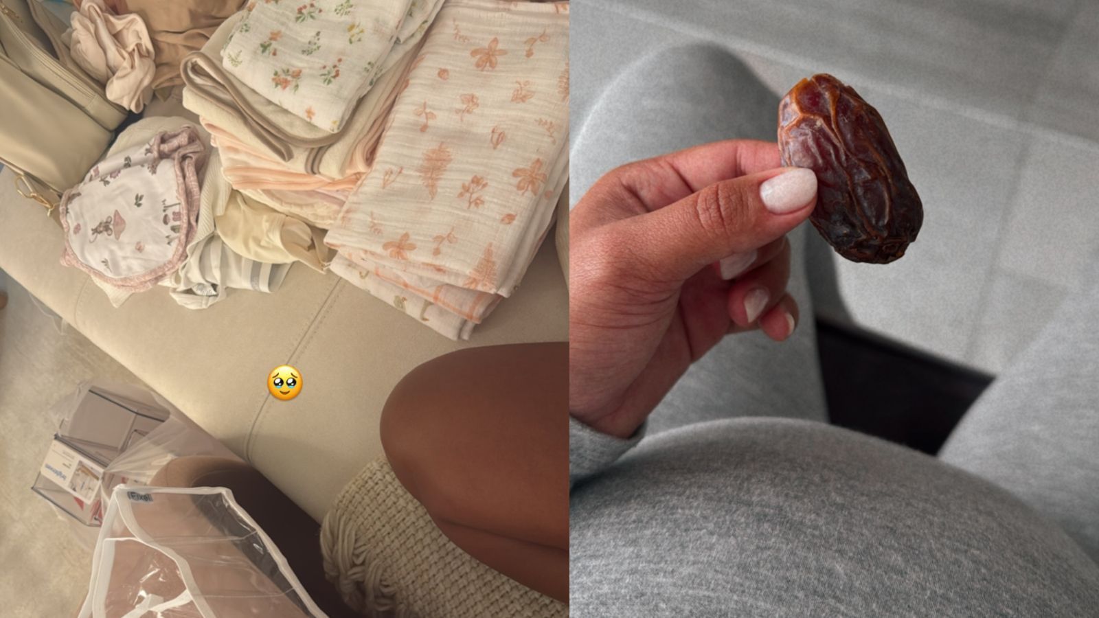 Brunna Gonçalves está na reta final da gravidez, ajeitando o enxoval e comendo tâmara para estimular o trabalho de parto • Reprodução/Instagram