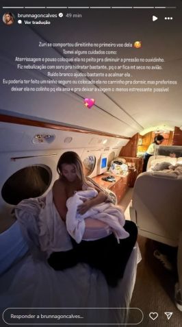 Brunna Gonçalves relatou como foi o primeiro voo com a filha • Instagram/Brunna Gonçalves