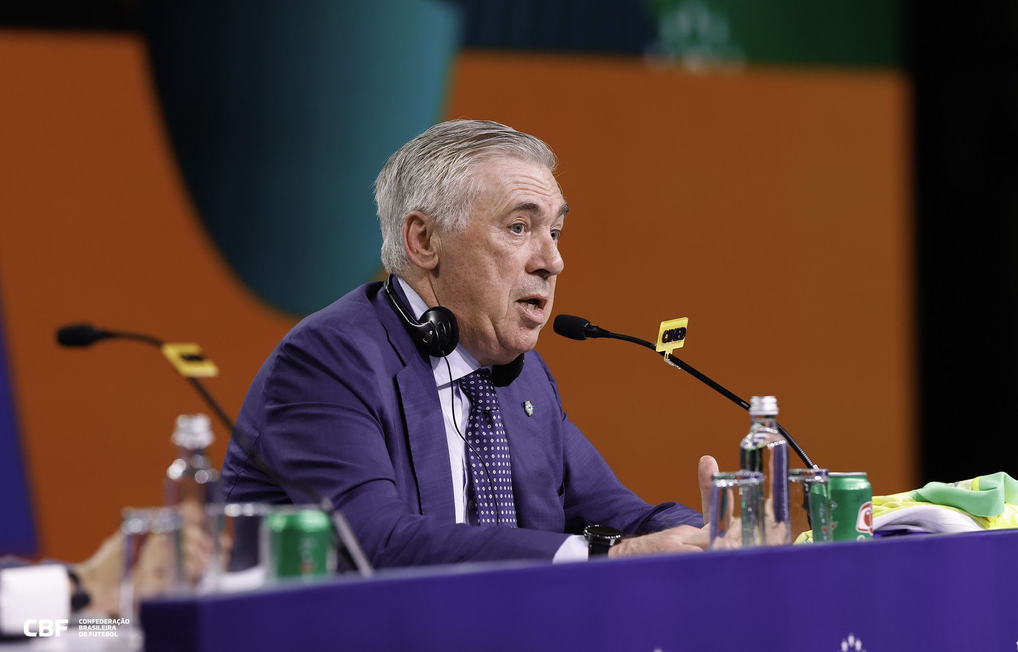 Carlo Ancelotti deu sua primeira coletiva como técnico da Seleção Brasileira nesta segunda-feira, 26 de maio