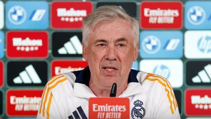 Carlo Ancelotti em entrevista coletiva antes de seu último jogo contra o Real Madrid