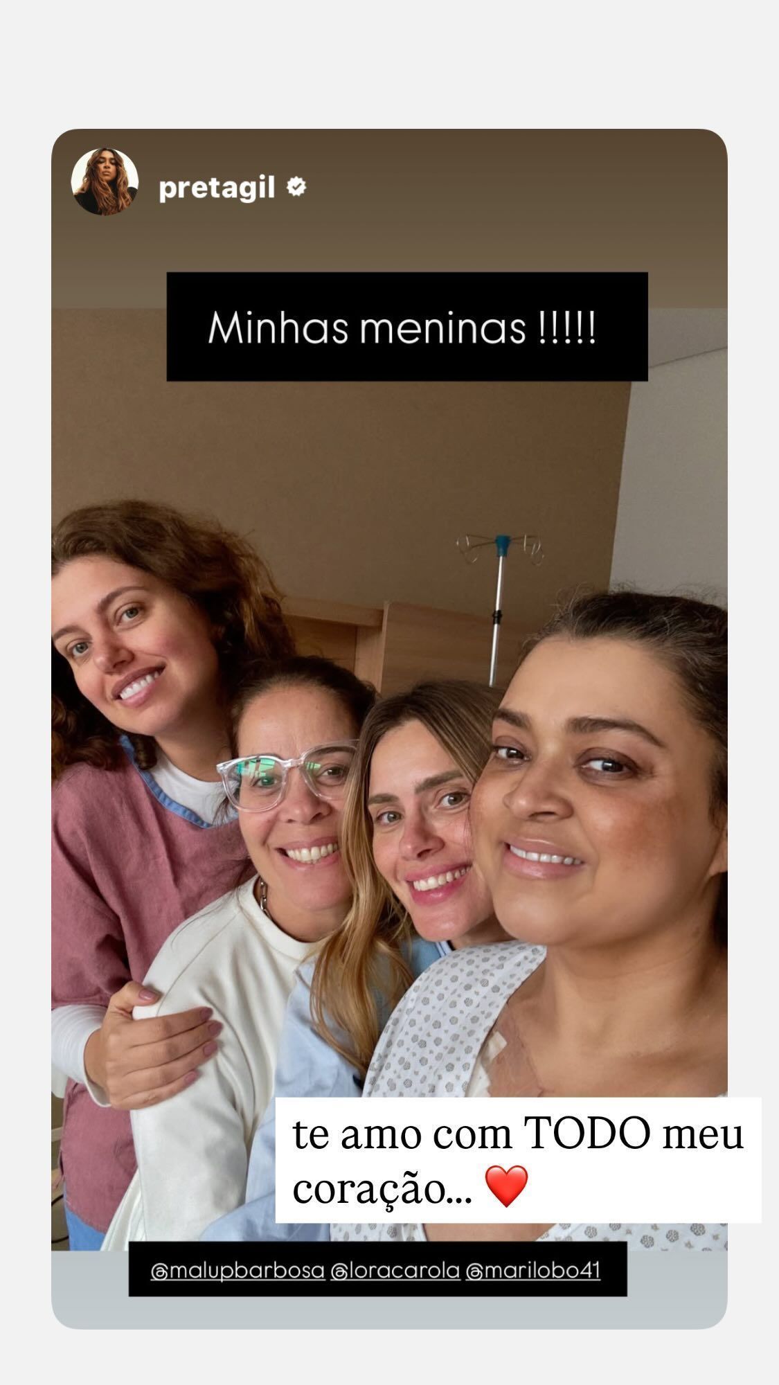Carolina Dieckmann visita Preta Gil no hospital • Instagram/Carolina Dieckmann