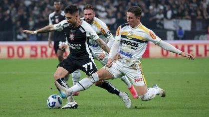 Lance de Corinthians x Novorizontino, pela Copa do Brasil