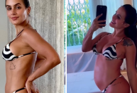 Carol Peixinho mostra evolução da gravidez ao celebrar 1º Dia das Mães