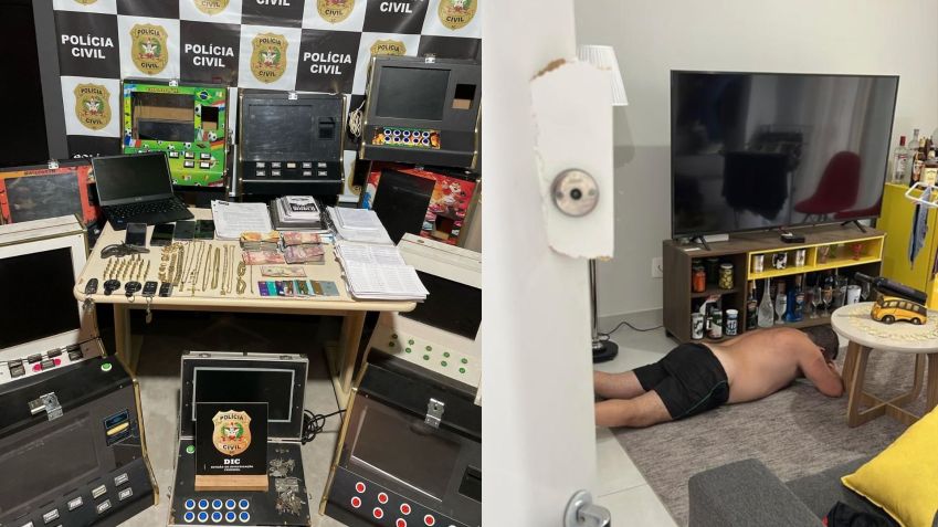 PC prende homem em flagrante por lavagem de dinheiro, tentativa de homicídio, jogo do bicho, jogos de azar e agiotagem • Divulgação/Polícia Civil