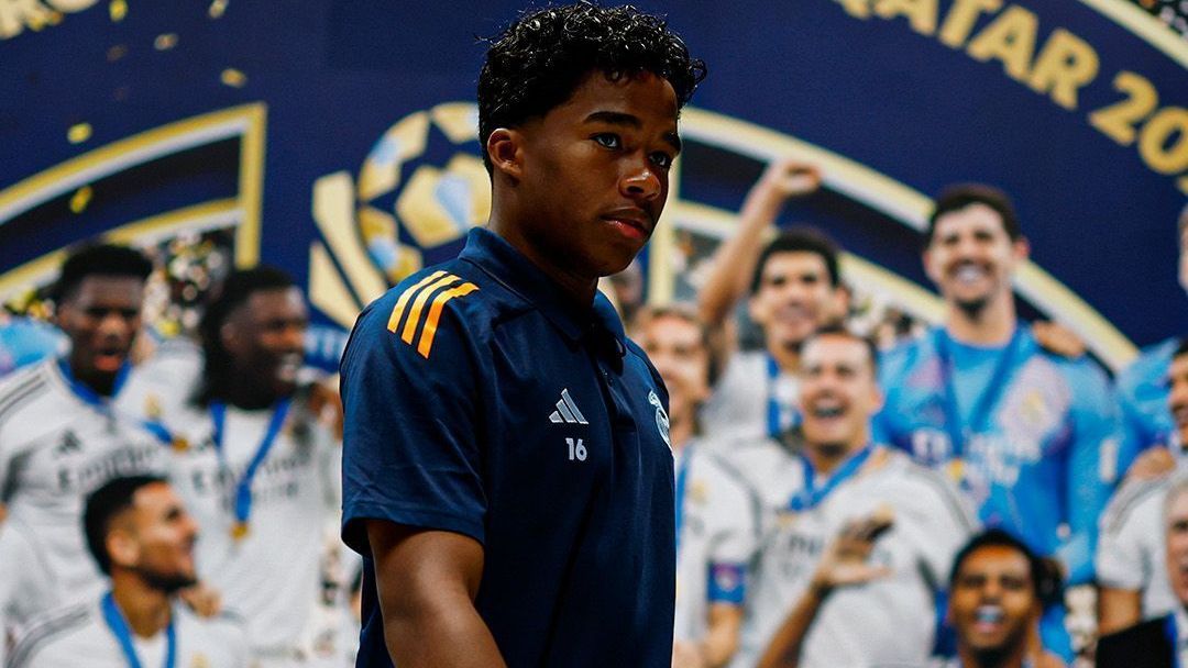 Endrick no Santiago Bernabéu, antes do duelo entre Real Madrid e Mallorca