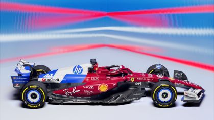 Ferrari com detalhes azuis para o GP de Miami