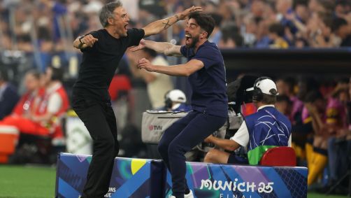 Luis Enrique, técnico do PSG, comemora gol na final da Champions League