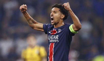 Marquinhos, capitão do PSG, comemora gol na final da Champions League