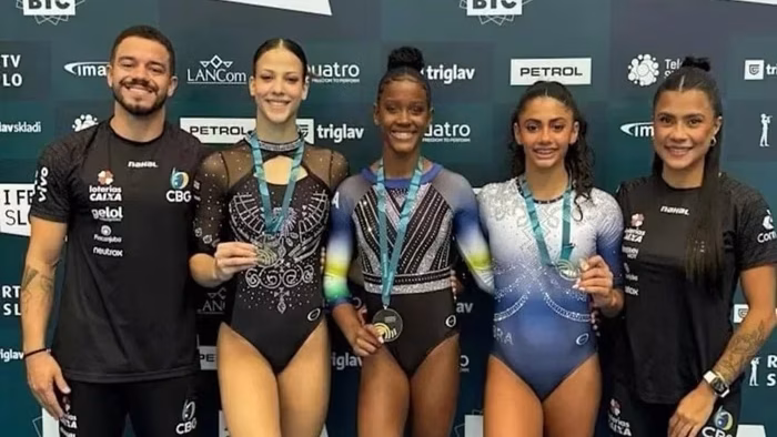 Brasil conquista dois ouros e sete medalhas na Copa do Mundo de Ginástica Artística em Koper, na Eslovênia