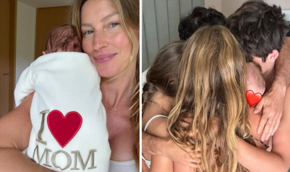Gisele Bündchen celebra Dia das Mães e posta foto com o caçula pela 1ª vez