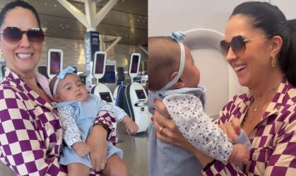 Graciele Lacerda leva a filha com Zezé para conhecer seu estado