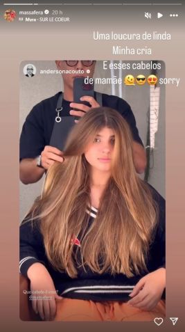 Sofia está com mechas loiras no cabelo assim como a mãe • Instagram/Grazi Massafera
