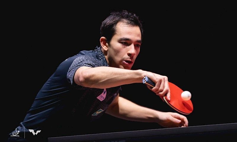 Hugo Calderano bateu An Jaehyun nas quartas de final do Mundial de Tênis de Mesa