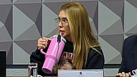 A influencer Virginia Fonseca em depoimento à CPI das Bets • Reprodução/Youtube TV Senado